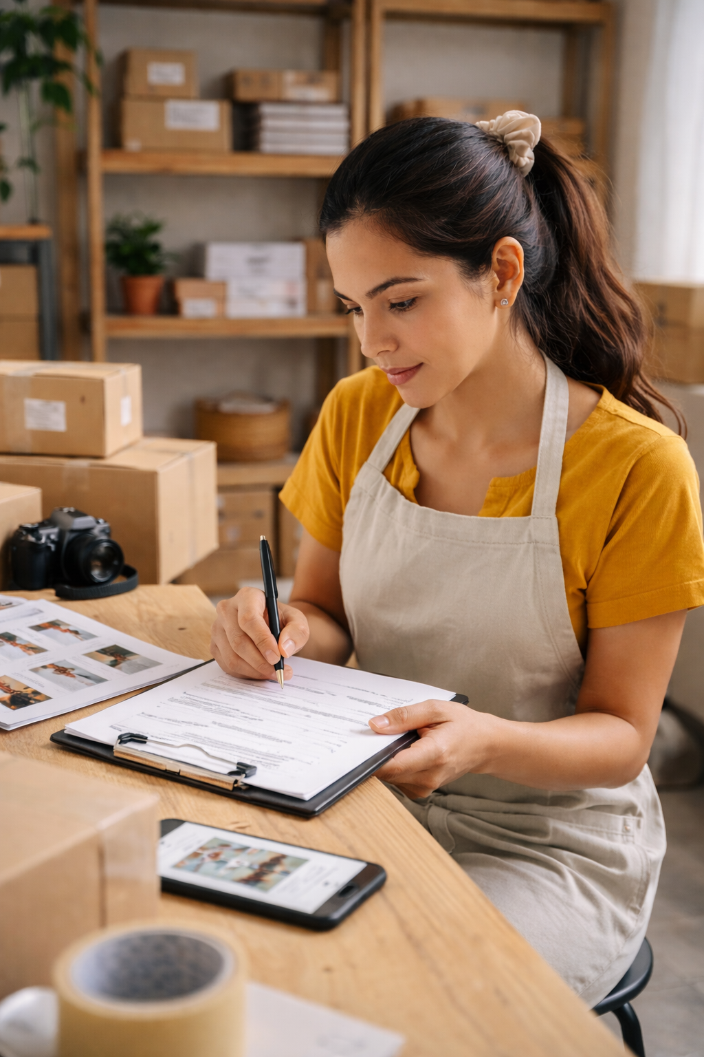 Vendedor revisando publicaciones y detalles para su aprobación en Mitienda.com.sv