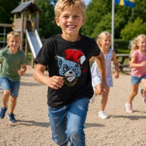 ¡Camiseta infantil genial para niños con un gato con mucha personalidad!