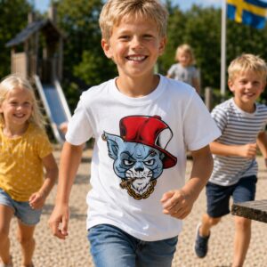 ¡Camiseta infantil genial para niños con un gato con mucha personalidad!