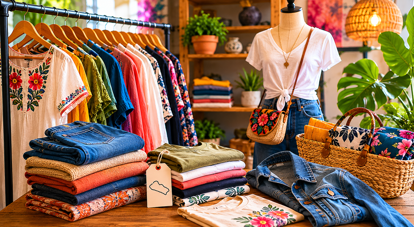 Ropa hecha en El Salvador con prendas coloridas, textiles locales y estilo salvadoreño para compradores de Mitienda.com.sv